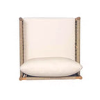 MAYEERTY Lot de 2 chaises longues d'extérieur modernes tressées, cadre en bois massif, coussins confortables en polyester résistants aux intempéries, pour patio, jardin, balcon