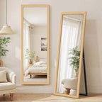 Miroir Mural Grande Taille Miroir sur Pied Pleine Longueur Grand Miroir de Sol Mural pour Porte Chambre Salle de Bain Salon avec Cadre en Bois