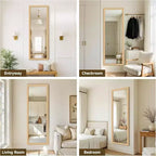 Miroir Mural Grande Taille Miroir sur Pied Pleine Longueur Grand Miroir de Sol Mural pour Porte Chambre Salle de Bain Salon avec Cadre en Bois