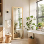 Miroir Mural Grande Taille Miroir sur Pied Pleine Longueur Grand Miroir de Sol Mural pour Porte Chambre Salle de Bain Salon avec Cadre en Bois