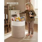 Panier à linge en corde de coton, panier à linge en fibre naturelle de 60 L avec poignées, pour jouets d'enfants, vêtements, chambre à coucher, salon