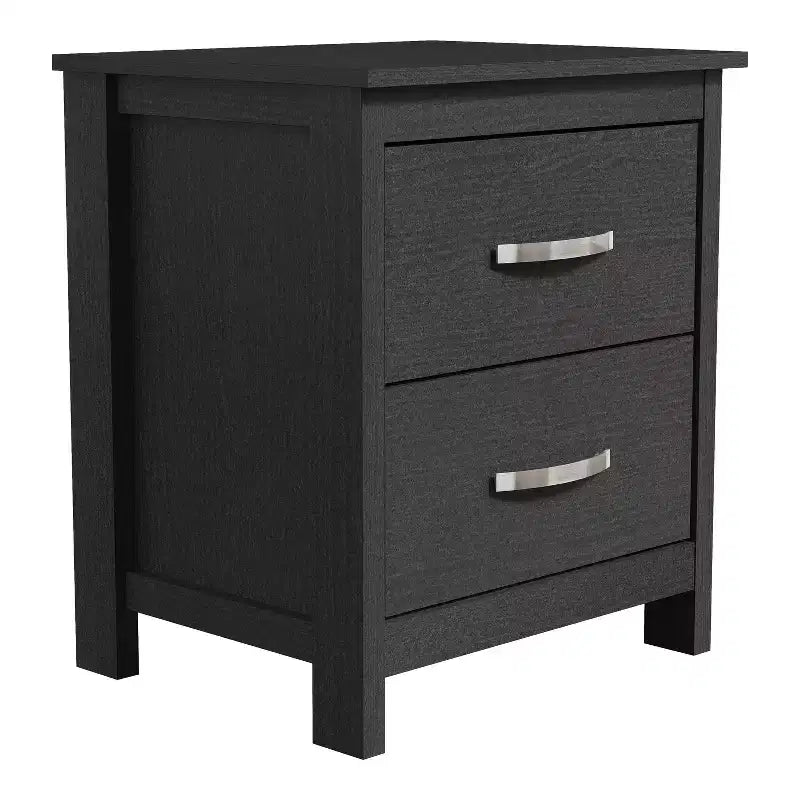 Table de chevet moderne Galano avec 2 tiroirs et rangement, lot de 2, 47,5 cm L x 39,9 cm P x 55,6 cm H