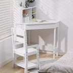 Bureau et chaise d'étude tout-en-un pour enfants avec chaise réglable, étagère, panneau de liège et organiseurs. Un coin d'apprentissage compact pour l'école à la maison ou la chambre.