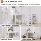 Bureau et chaise d'étude tout-en-un pour enfants avec chaise réglable, étagère, panneau de liège et organiseurs. Un coin d'apprentissage compact pour l'école à la maison ou la chambre.