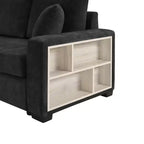 Christopher Knight Home Yira Canapé d'angle moderne 3 places en chenille de 283 cm avec console, accoudoir de rangement et oreillers
