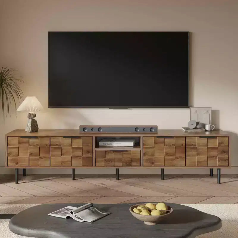 MAYEERTY TV Stand for Living Room, TV Stand Entertainment Center Wood Tv Media with Storage