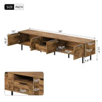 Meuble TV MAYEERTY pour salon, meuble TV et centre de divertissement en bois avec rangement