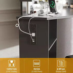 Coiffeuse d'angle Acekool avec miroir, 5 tiroirs pivotants, étagères et tabouret, table de maquillage peu encombrante