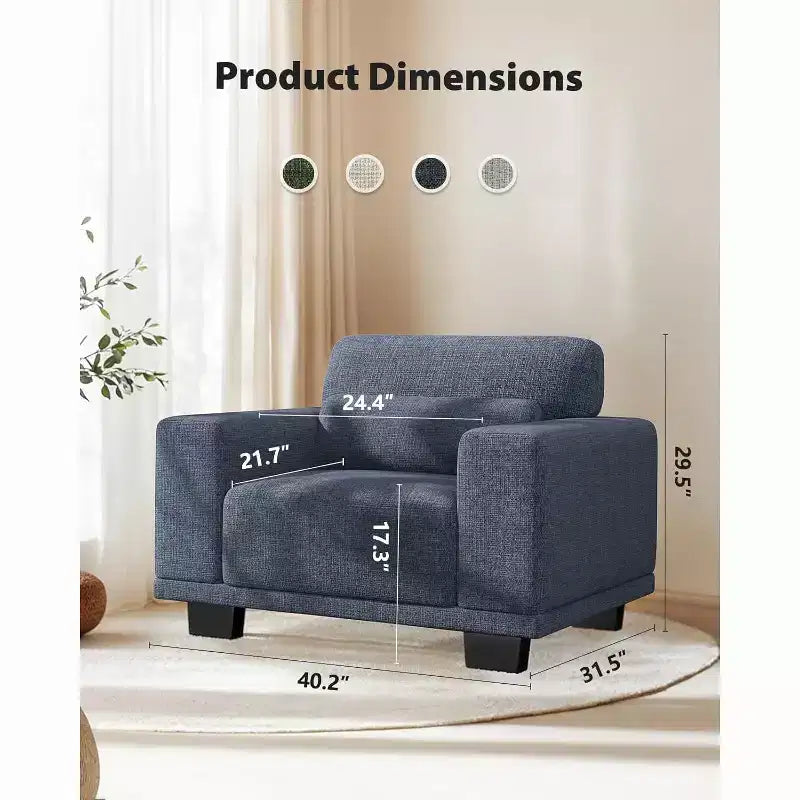 40 Canapé simple moderne à accoudoirs larges et profonds, Canapé simple de salon, Canapé simple confortable avec une capacité de charge maximale de 136 kg