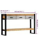 vidaXL Console Table 51.1x11.8x29.9 Bois de manguier massif