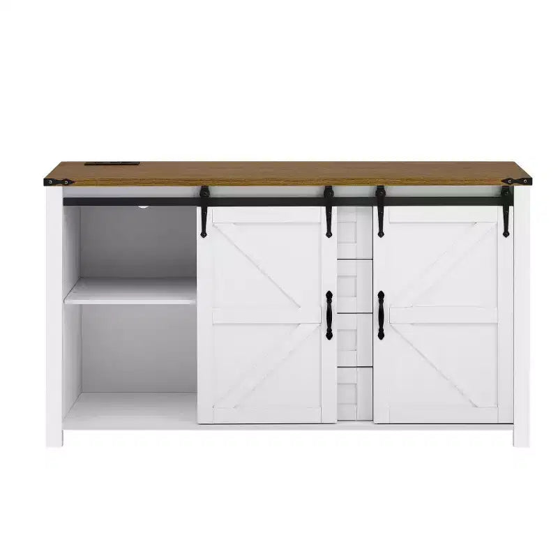 Buffet de ferme 55" avec portes coulissantes, Meuble de rangement pour Salle à manger, Cuisine ou Salon-Panipeachy