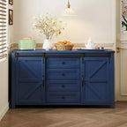 Buffet de ferme 55" avec portes coulissantes, Meuble de rangement pour Salle à manger, Cuisine ou Salon-Panipeachy