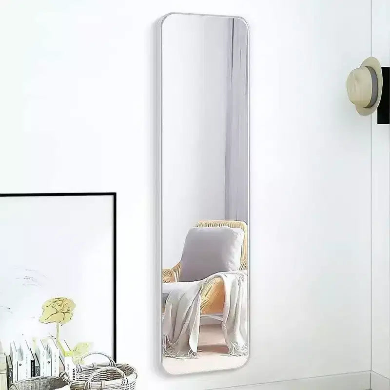 Miroir rectangulaire pleine longueur TUYOHW, 120x35cm, miroir mural incassable avec cadre en aluminium, miroir de porte adapté à la décoration intérieure moderne