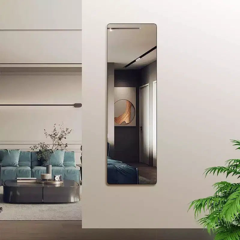 Miroir rectangulaire pleine longueur TUYOHW, 120x35cm, miroir mural incassable avec cadre en aluminium, miroir de porte adapté à la décoration intérieure moderne