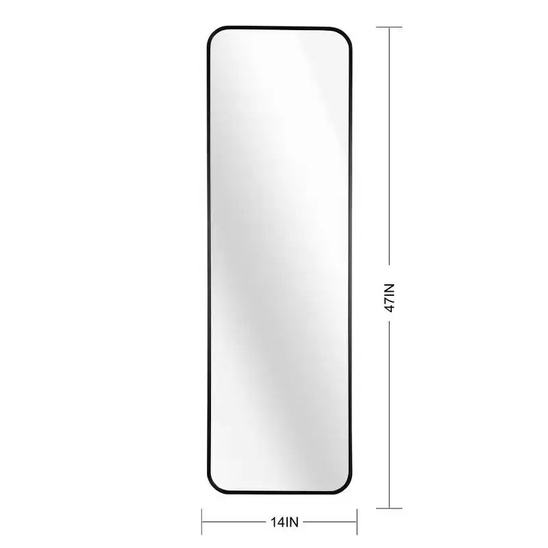 Miroir rectangulaire pleine longueur TUYOHW, 120x35cm, miroir mural incassable avec cadre en aluminium, miroir de porte adapté à la décoration intérieure moderne