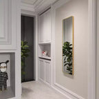 Miroir rectangulaire pleine longueur TUYOHW, 120x35cm, miroir mural incassable avec cadre en aluminium, miroir de porte adapté à la décoration intérieure moderne