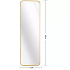 Miroir rectangulaire pleine longueur TUYOHW, 120x35cm, miroir mural incassable avec cadre en aluminium, miroir de porte adapté à la décoration intérieure moderne