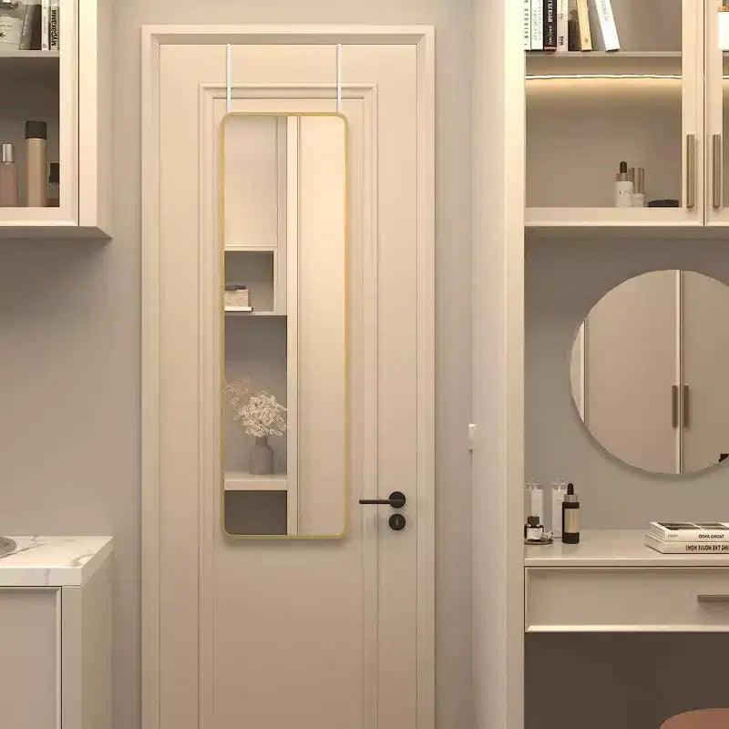 Miroir rectangulaire pleine longueur TUYOHW, 120x35cm, miroir mural incassable avec cadre en aluminium, miroir de porte adapté à la décoration intérieure moderne