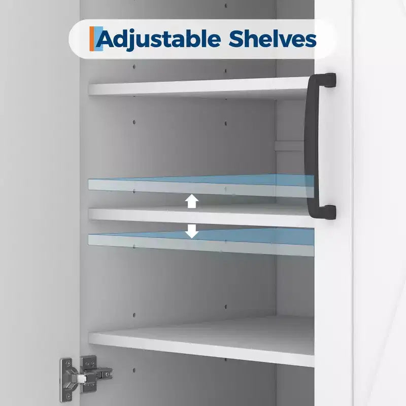 Meuble de rangement pour chaussures, organisateur de chaussures de style ferme moderne avec 6 étagères réglables et 2 tiroirs, meuble d'entrée autoportant pour buanderie, blanc