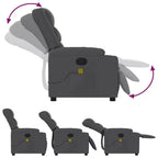vidaXL Fauteuil inclinable de massage - Gris foncé manuel à dossier rabattable