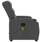 vidaXL Fauteuil inclinable de massage - Gris foncé manuel à dossier rabattable