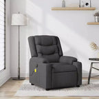 vidaXL Fauteuil inclinable de massage - Gris foncé manuel à dossier rabattable