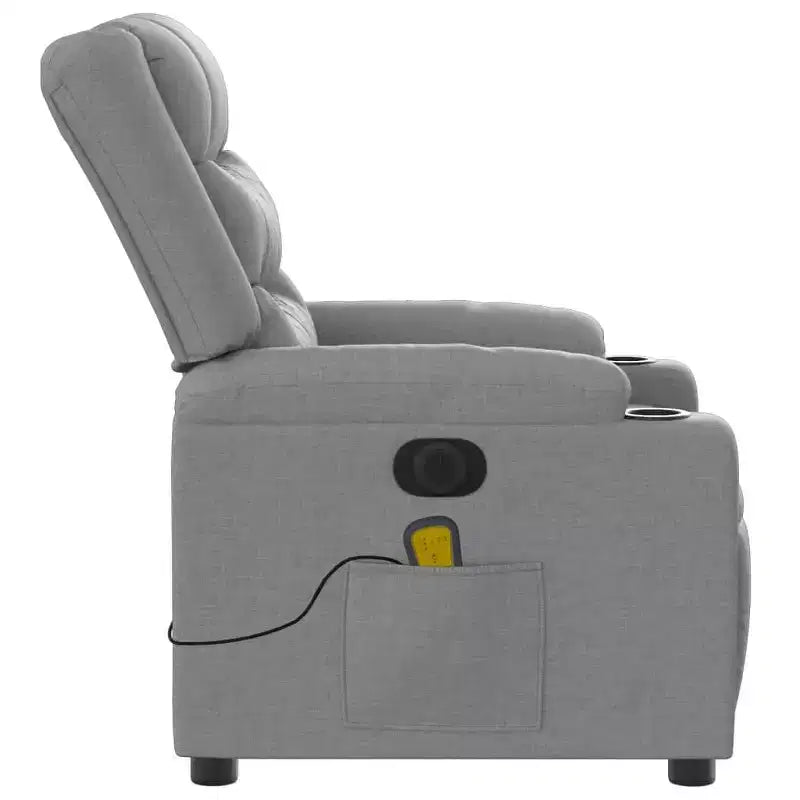 vidaXL Fauteuil inclinable de massage - Gris foncé manuel à dossier rabattable