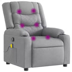 vidaXL Fauteuil inclinable de massage - Gris foncé manuel à dossier rabattable