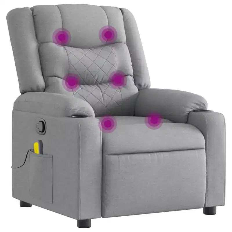 vidaXL Fauteuil inclinable de massage - Gris foncé manuel à dossier rabattable
