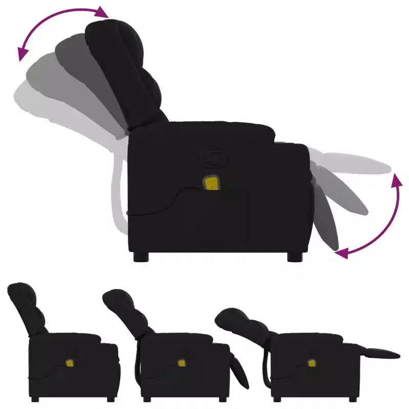 vidaXL Fauteuil inclinable de massage - Gris foncé manuel à dossier rabattable