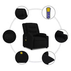 vidaXL Fauteuil inclinable de massage - Gris foncé manuel à dossier rabattable