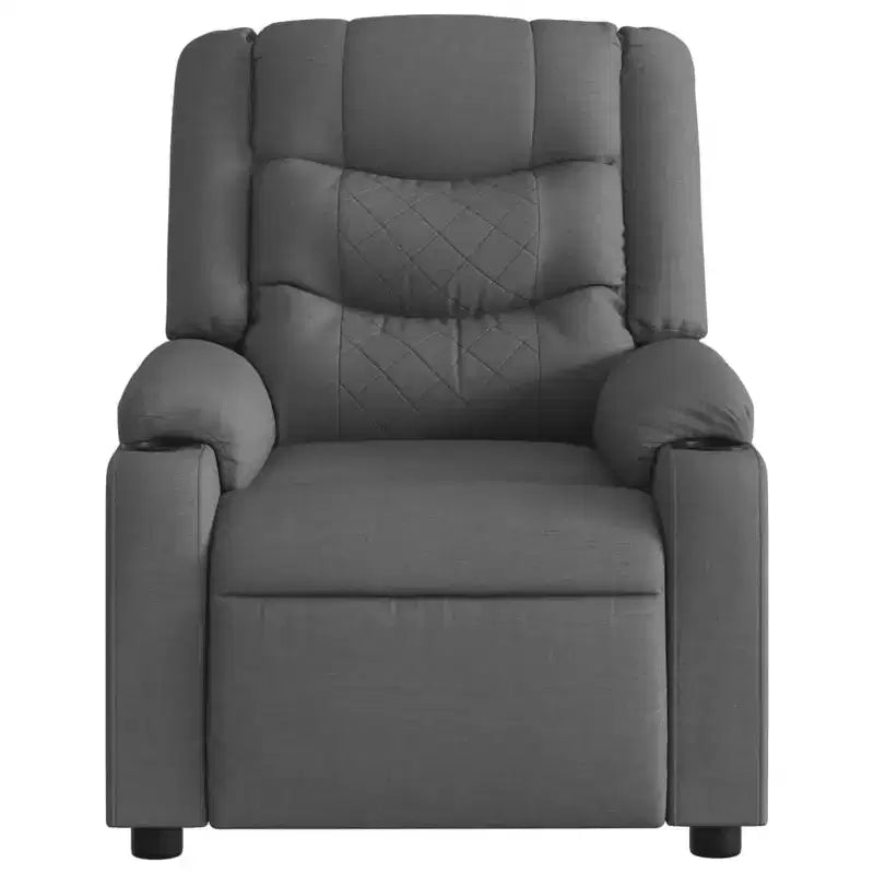 vidaXL Fauteuil inclinable de massage - Gris foncé manuel à dossier rabattable