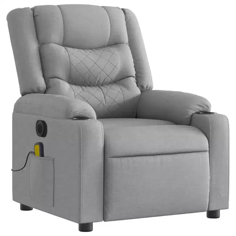vidaXL Fauteuil inclinable de massage - Gris foncé manuel à dossier rabattable