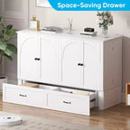Lit escamotable Queen Size Mjkone avec rangement et recharge, matelas en option