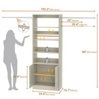 Besiost 25 - Système de rangement avec armoires 103, organisateur de placard mural