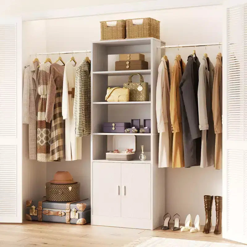 Besiost 25 - Système de rangement avec armoires 103, organisateur de placard mural