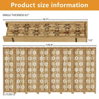 PexFix Paravent Pliant Séparateur de Pièce Motif Flocon de Neige pour Maison Bureau Jardin Chambre Bois de Paulownia