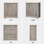 Bahut cannelé avec rangement - 2 portes, étagère réglable et plateau spacieux - Console moderne en bois pour plusieurs pièces