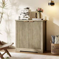 Fluted Buffet Sideboard with Storage - 2 Doors, Adjustable Shelf & Spacious Tabletop - Modern Wood Console for Multiple Rooms