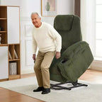 Fauteuil inclinable électrique en velours côtelé avec inclinaison à 155°, massage, chauffage, deux porte-gobelets et aide à la levée, fauteuil confortable ergonomique pour personnes âgées