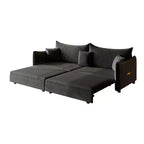 Canapé 3 places moderne en velours Whisen 81.9, Canapé-lit escamotable King Size, Canapé-lit convertible 3-en-1 avec 3 oreillers