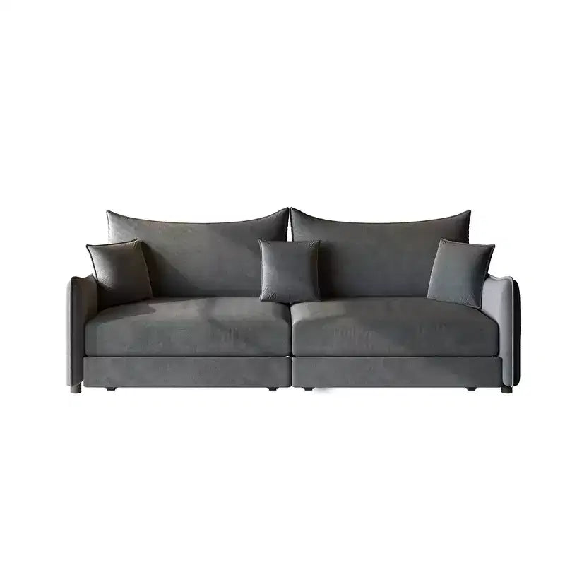 Canapé 3 places moderne en velours Whisen 81.9, Canapé-lit escamotable King Size, Canapé-lit convertible 3-en-1 avec 3 oreillers