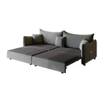 Canapé 3 places moderne en velours Whisen 81.9, Canapé-lit escamotable King Size, Canapé-lit convertible 3-en-1 avec 3 oreillers