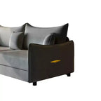 Canapé 3 places moderne en velours Whisen 81.9, Canapé-lit escamotable King Size, Canapé-lit convertible 3-en-1 avec 3 oreillers
