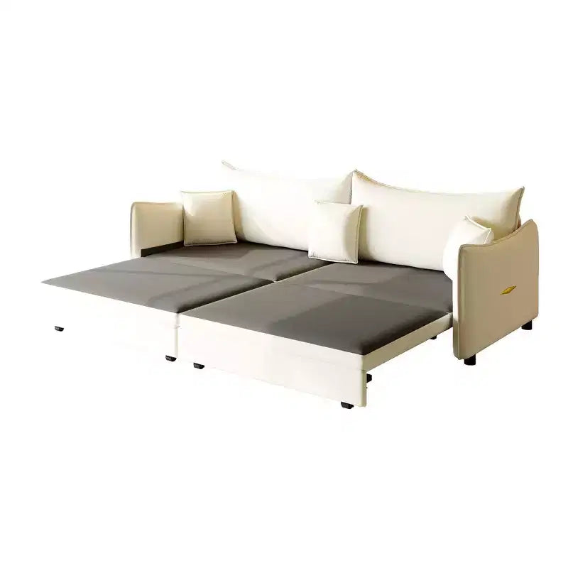 Canapé 3 places moderne en velours Whisen 81.9, Canapé-lit escamotable King Size, Canapé-lit convertible 3-en-1 avec 3 oreillers
