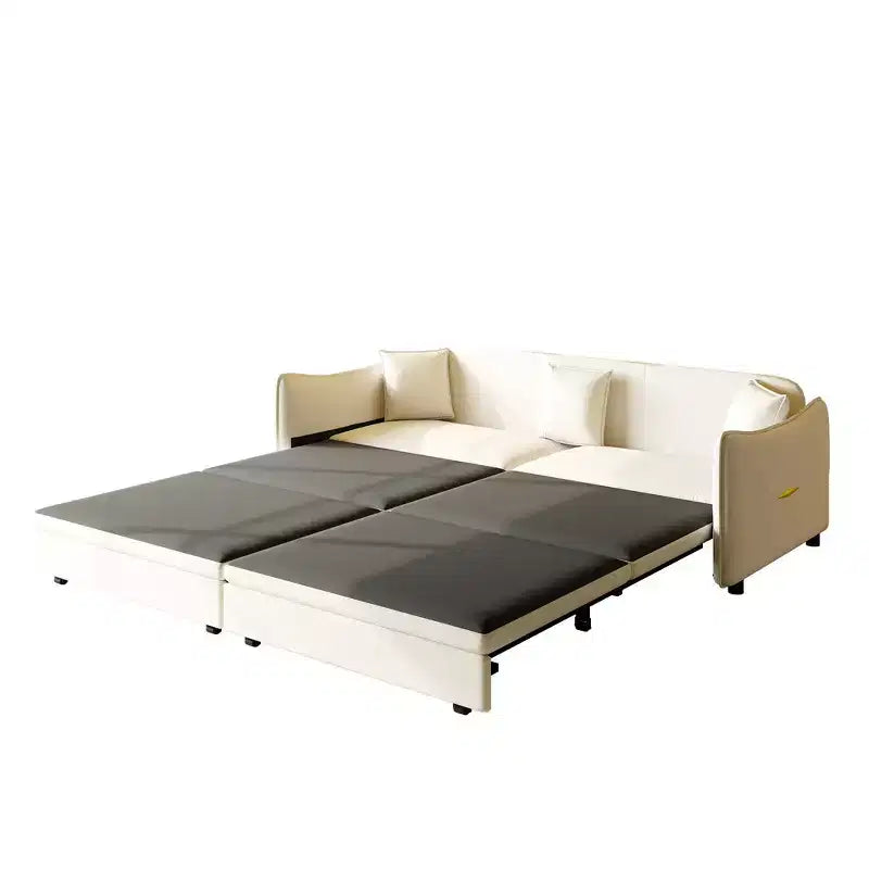 Canapé 3 places moderne en velours Whisen 81.9, Canapé-lit escamotable King Size, Canapé-lit convertible 3-en-1 avec 3 oreillers