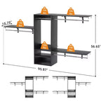 Système d'organisation de placard mural Besiost avec tringles extensibles