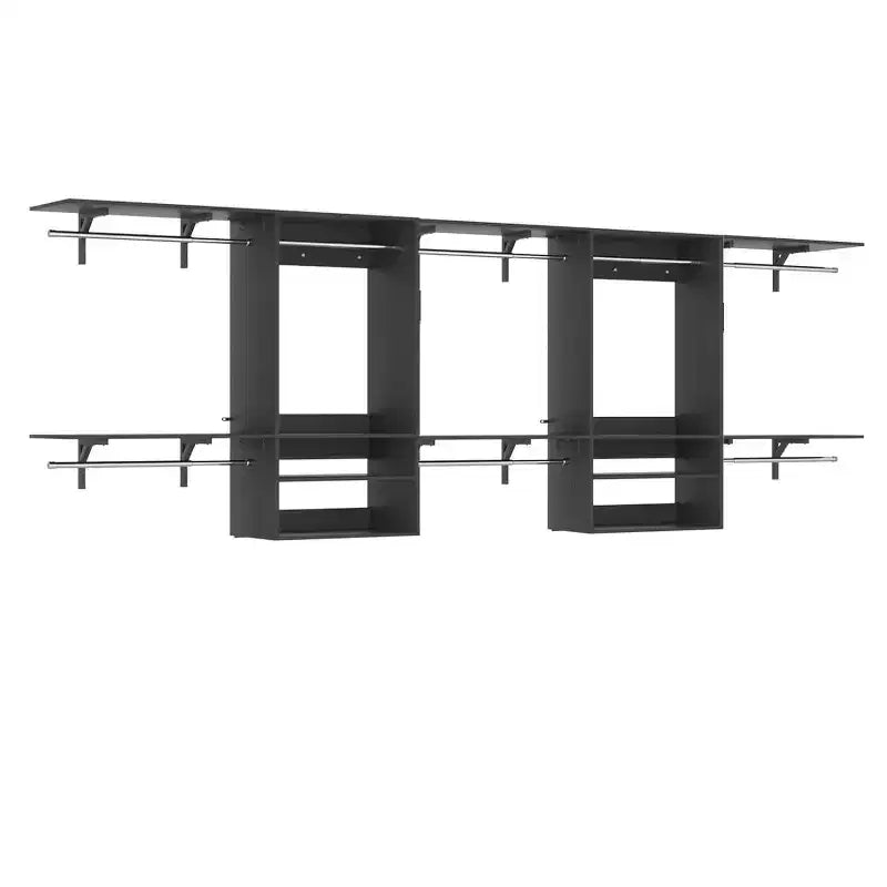 Système d'organisation de placard mural Besiost avec tringles extensibles