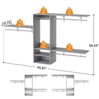 Système d'organisation de placard mural Besiost avec tringles extensibles