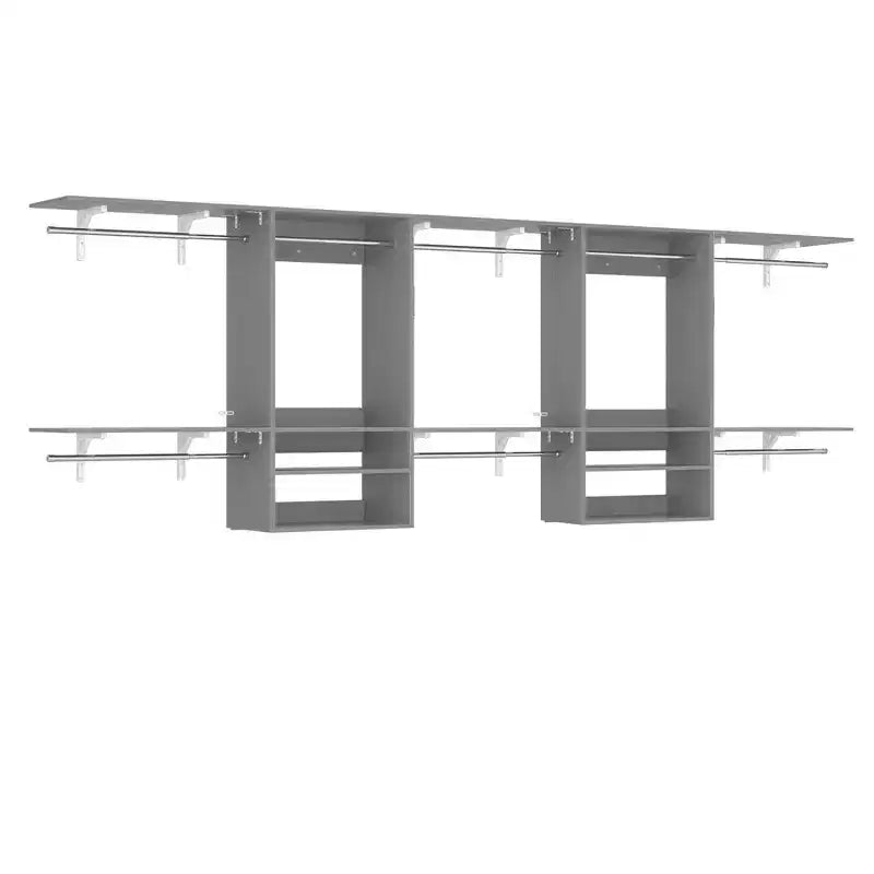 Système d'organisation de placard mural Besiost avec tringles extensibles
